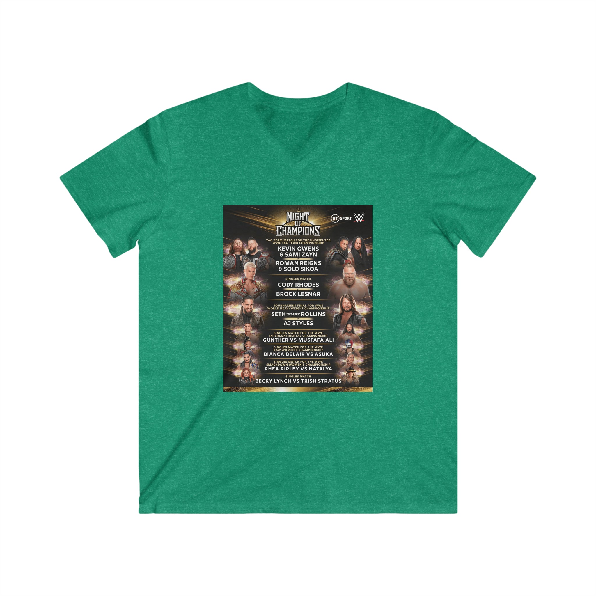 WWE Champions Logo- Unisex Fitted V-Neck Short Sleeve Tee - Creations by Chris and Carlos