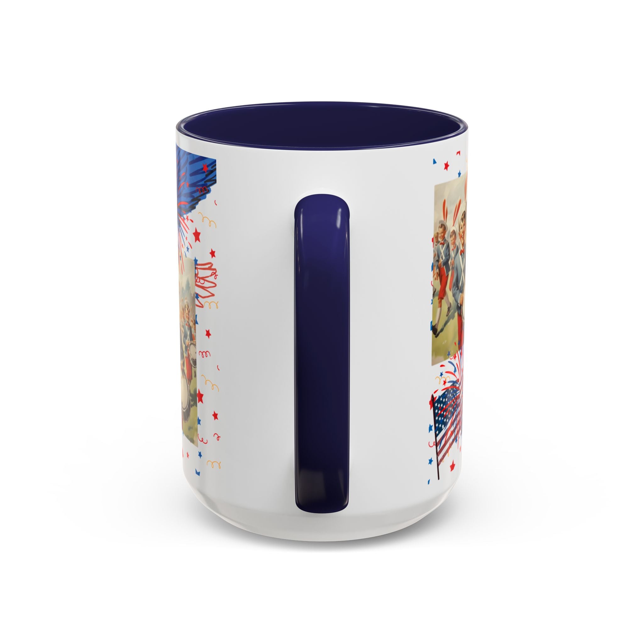 Patriotic Vintage 4th of July Accent Mug – 'Land of the Free, Home of the Brave' - Creations by Chris and Carlos