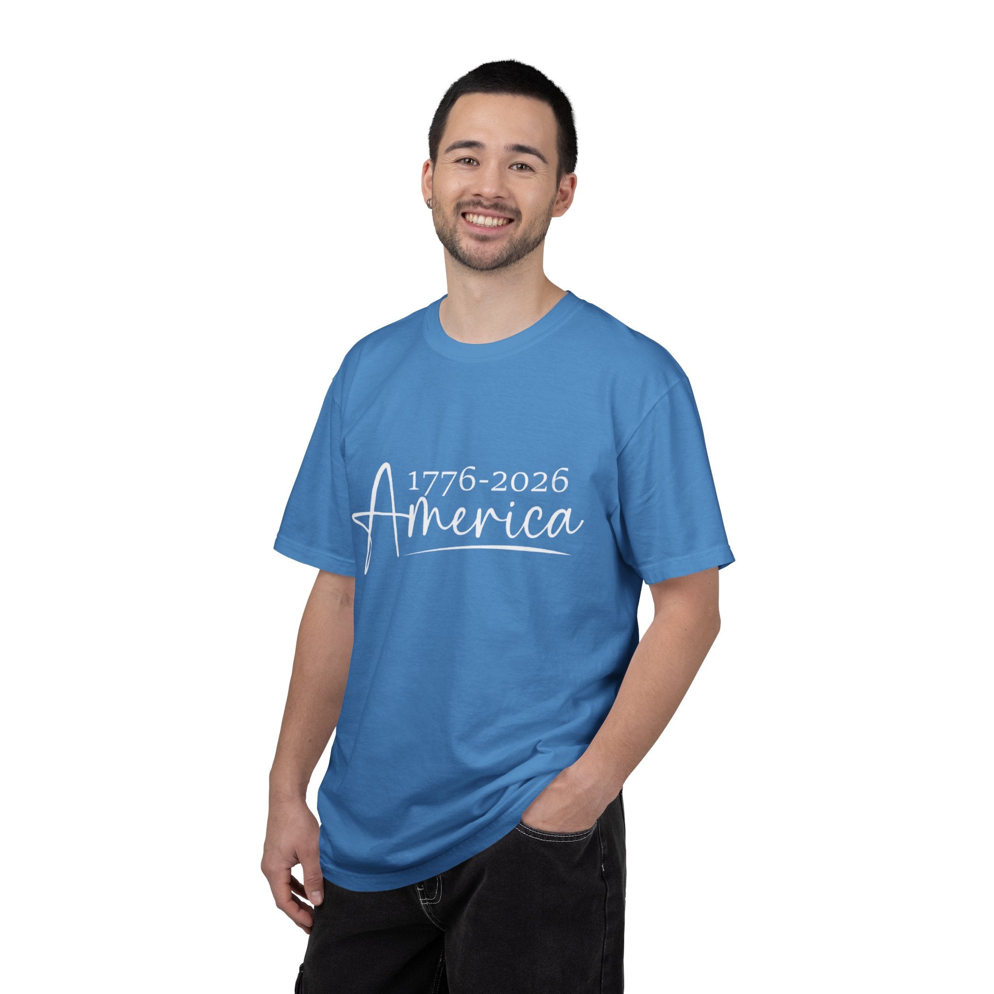 America's Birthday 1776 - 2026 Classic White T-Shirt — Garment-Dyed Crew Tee - Creations by Chris and Carlos