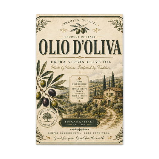 Olive Oil Vintage Kitchen Canvas - Creations by Chris and Carlos