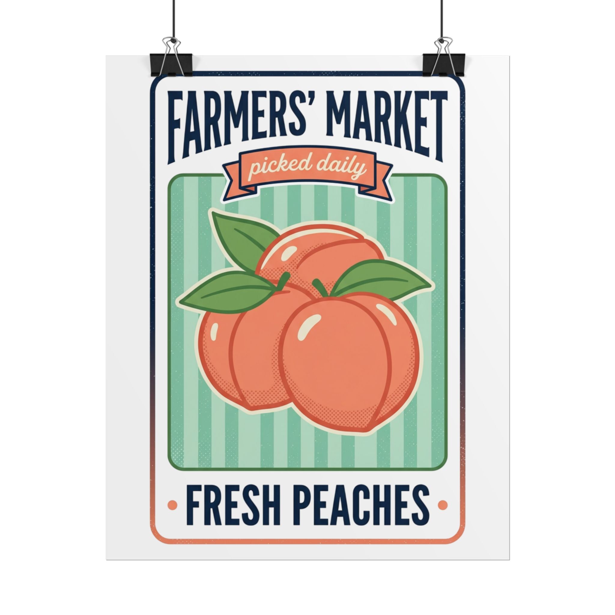 Farmers' Market Fresh Peaches Poster — Vintage Produce Wall Art - Creations by Chris and Carlos