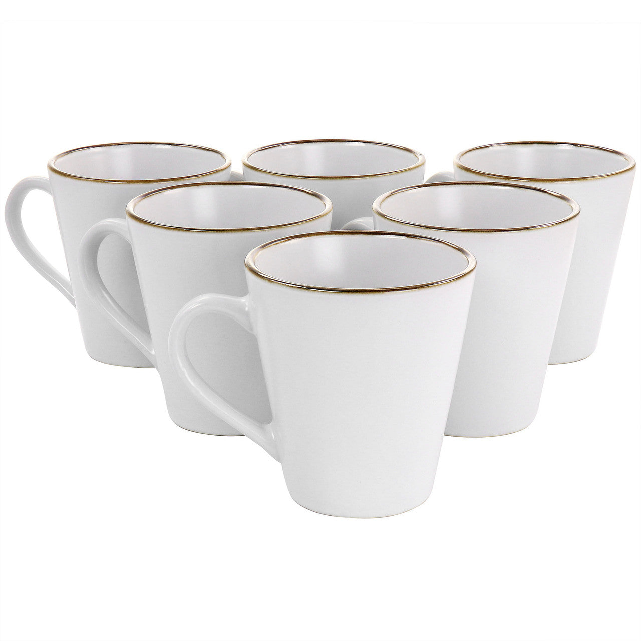 Artisan White Stoneware Mug Set