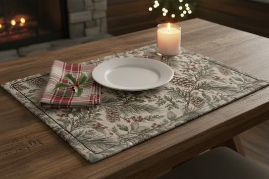 Pinecone & Berries Placemat Lifestyle